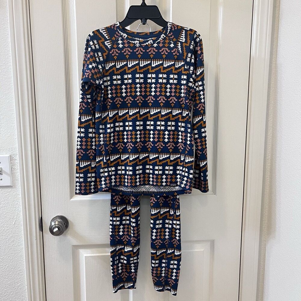 Patagonia Kids Capilene Midweight Crew Top and Pants Baselayer Set Size Large 12